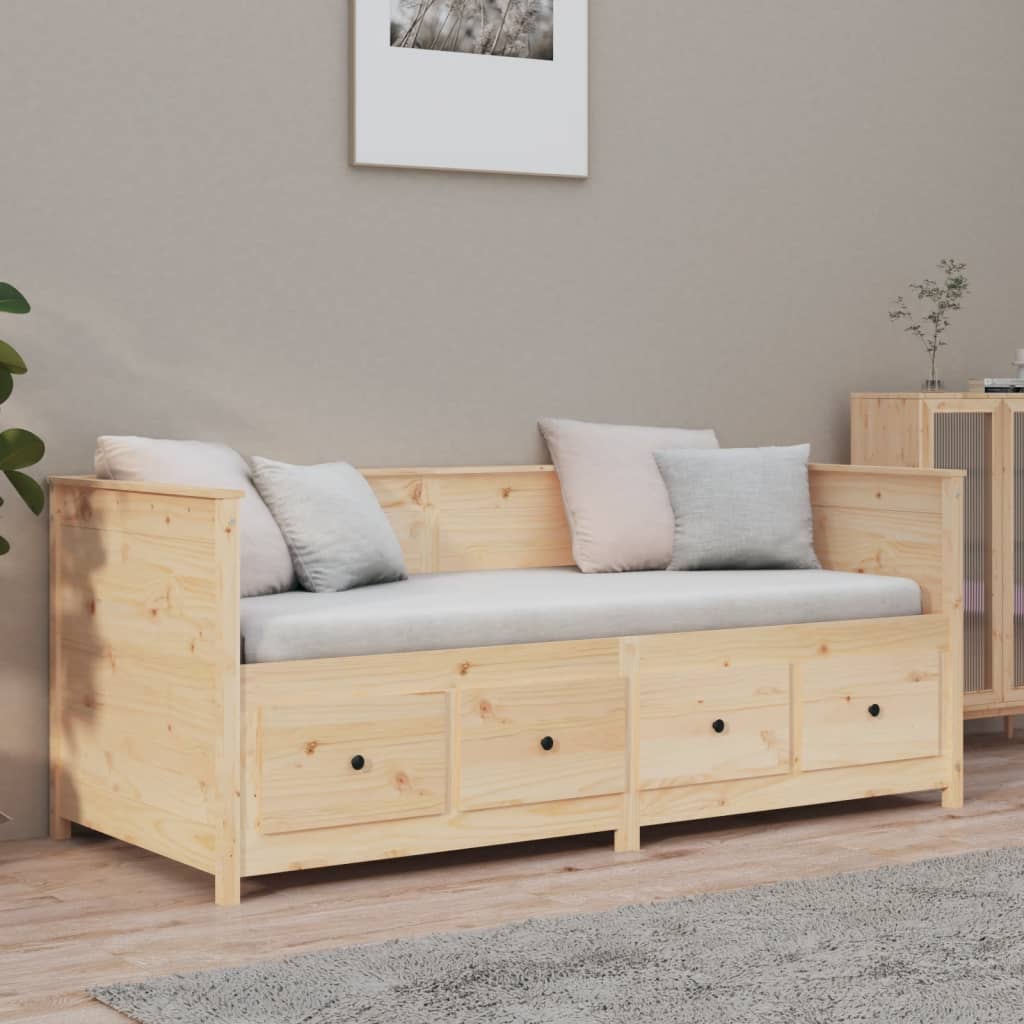 Day Bed without Mattress 75x190 cm Small Single Solid Wood Pine