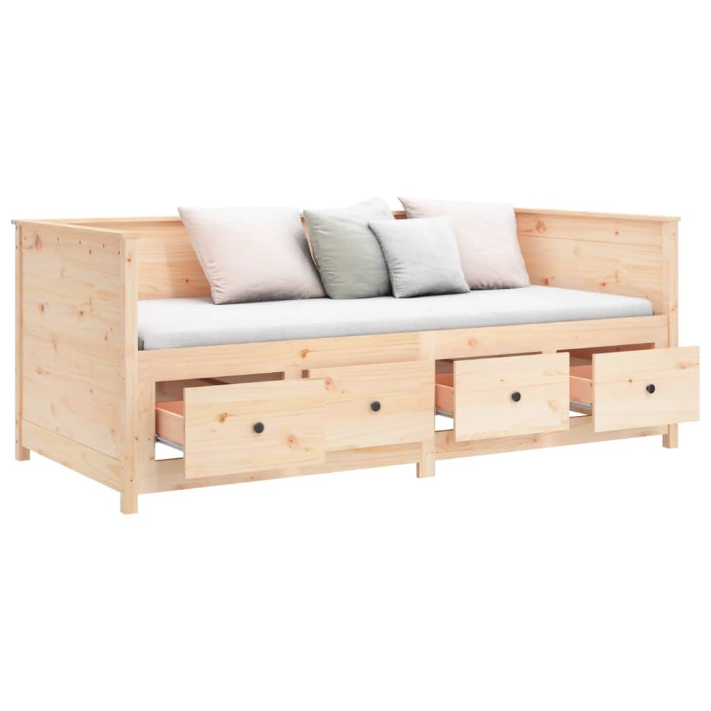 Day Bed without Mattress 75x190 cm Small Single Solid Wood Pine