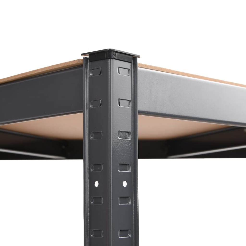 vidaXL 4-Layer Corner Shelf Anthracite Steel&Engineered Wood