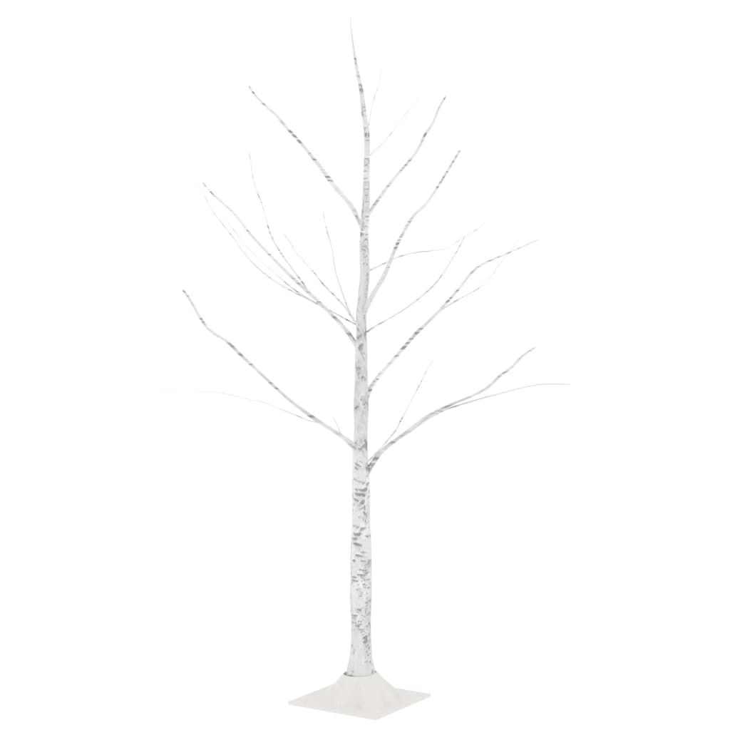 vidaXL LED White Birch Tree Warm White 48 LEDs 120 cm