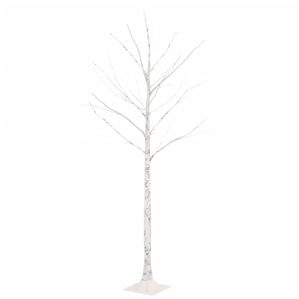 vidaXL LED White Birch Tree Warm White 72 LEDs 150 cm