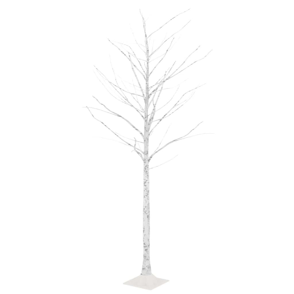 vidaXL LED White Birch Tree Warm White 128 LEDs 220 cm