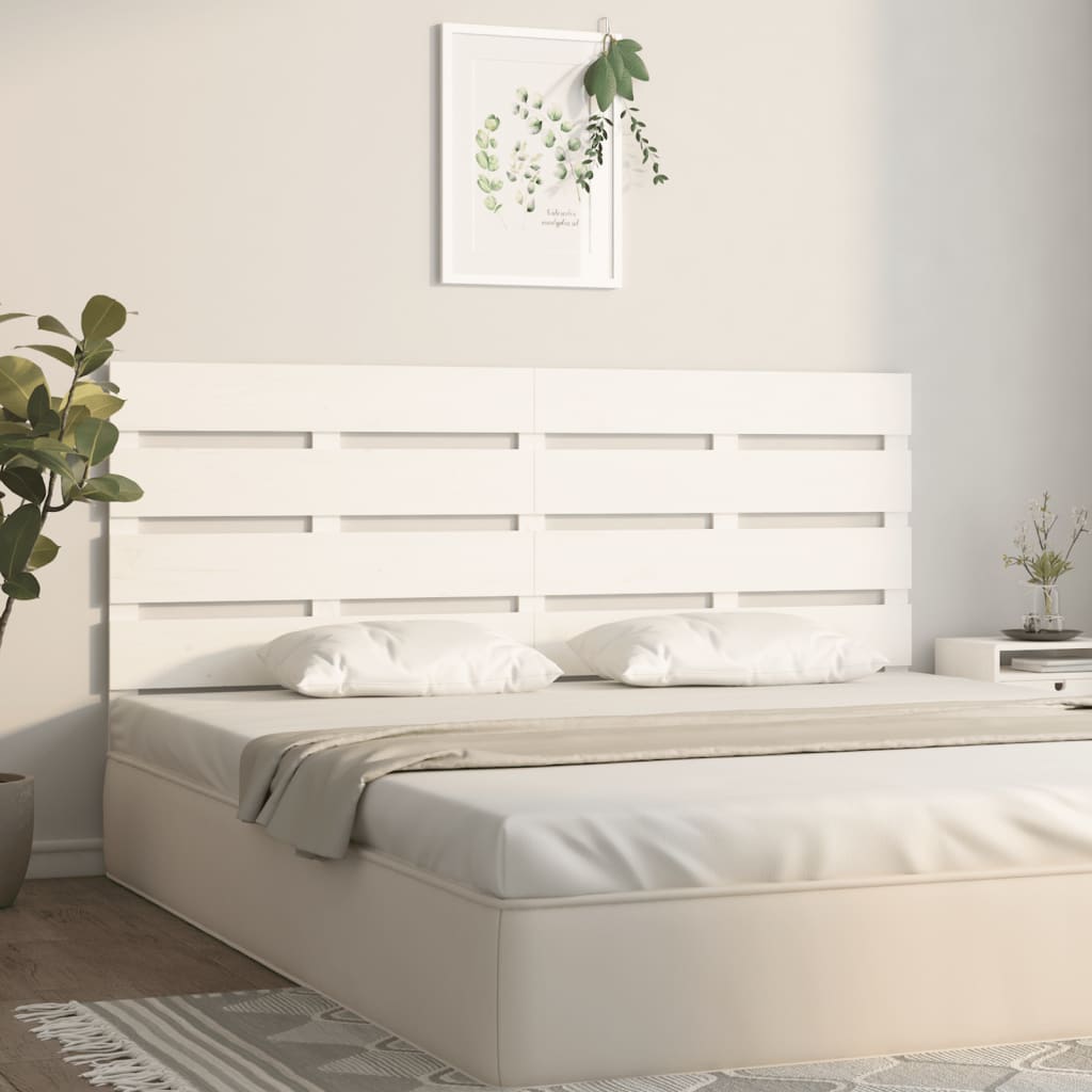 Headboard White 140x3x80 cm Solid Wood Pine