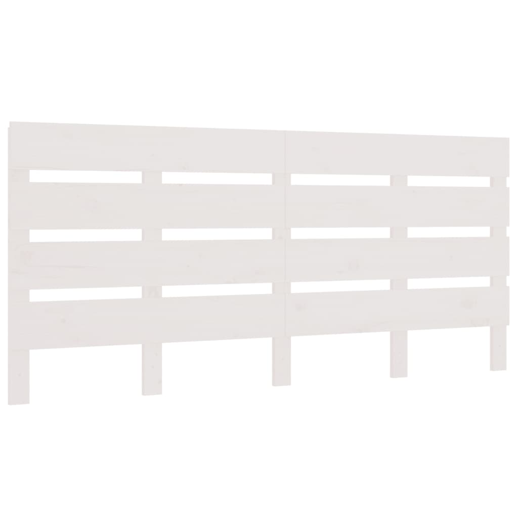 Headboard White 200x3x80 cm Solid Wood Pine