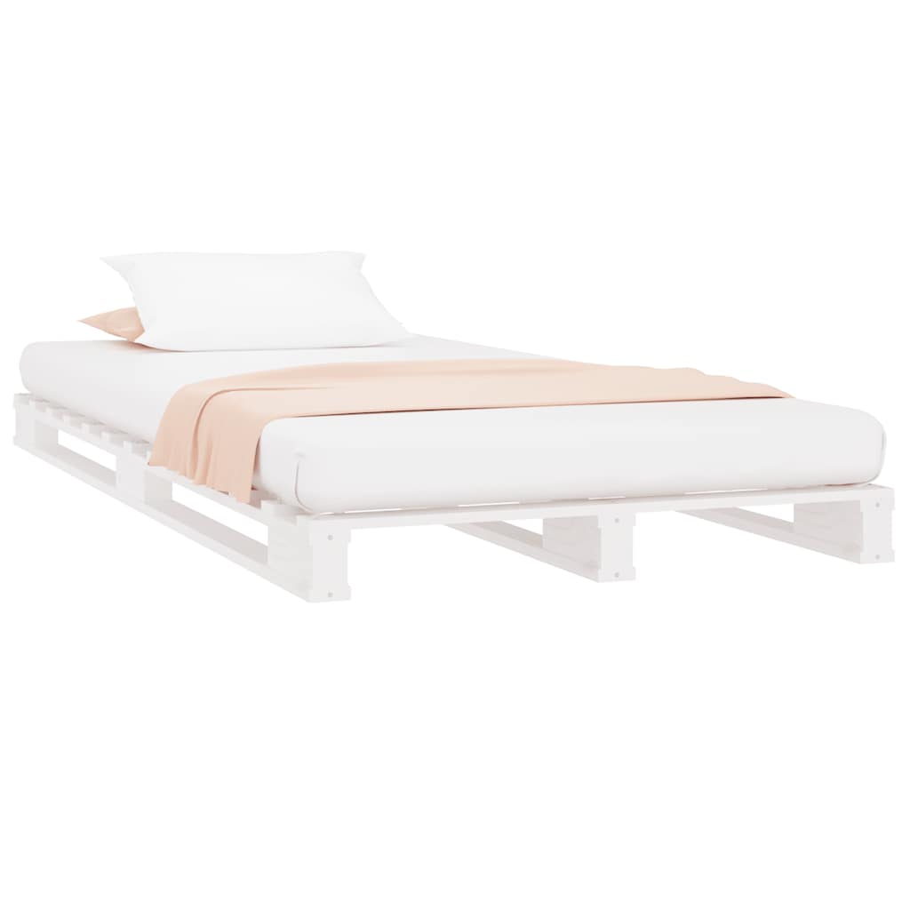 Pallet Bed | White | Solid pine wood | Single bed size | Durable