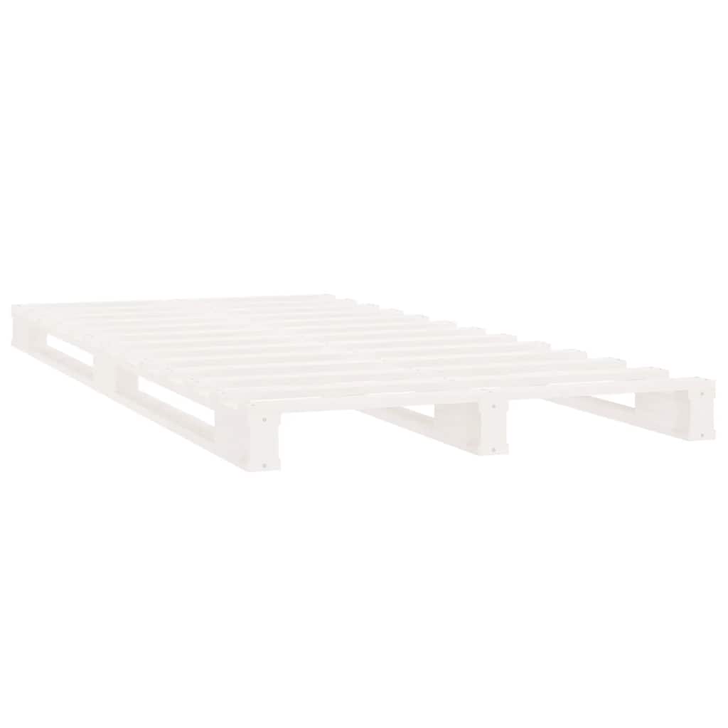 Pallet Bed | White | Solid pine wood | Single bed size | Durable