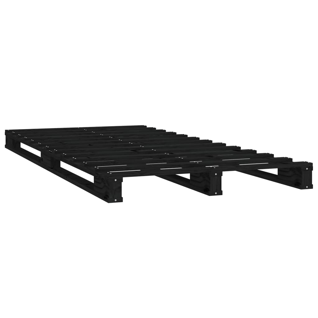 vidaXL Pallet Bed without Mattress Black Small Single Solid Wood