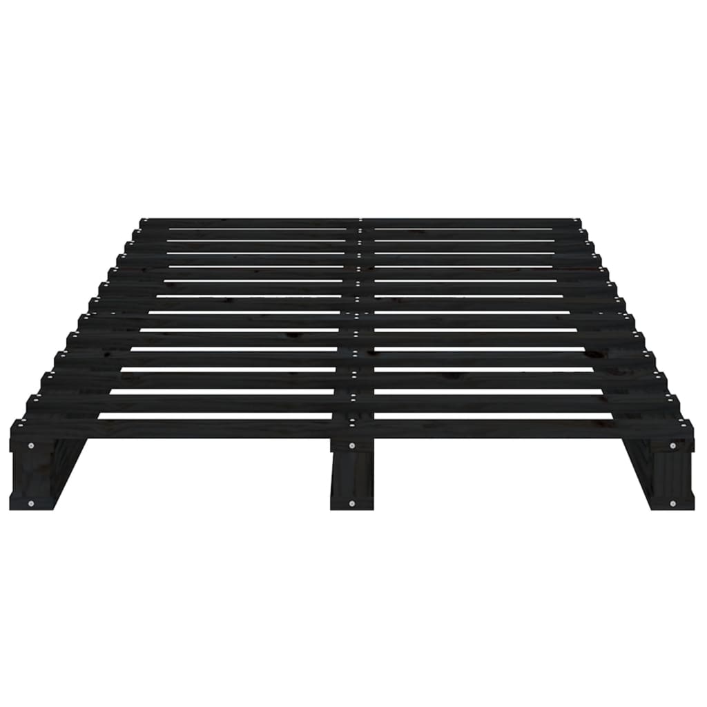 vidaXL Pallet Bed without Mattress Black Small Single Solid Wood