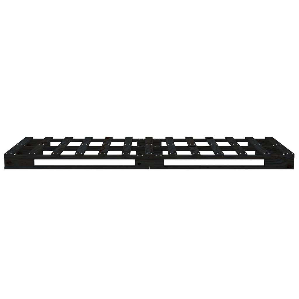 vidaXL Pallet Bed without Mattress Black Small Single Solid Wood