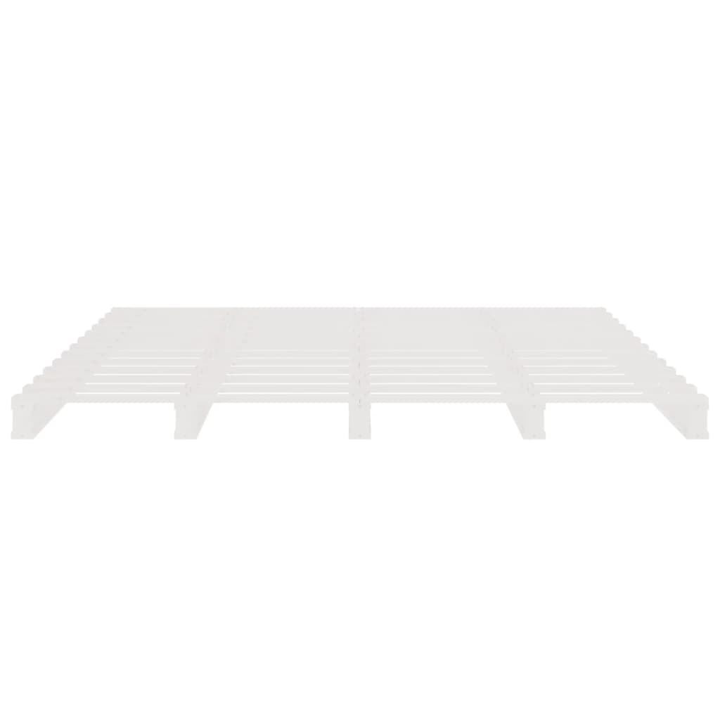 Pallet Bed without Mattress White Double Solid Wood