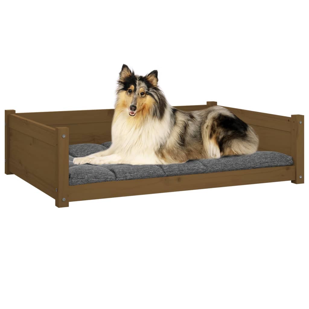 Dog Bed Honey Brown 95.5x65.5x28 cm Solid Pine Wood