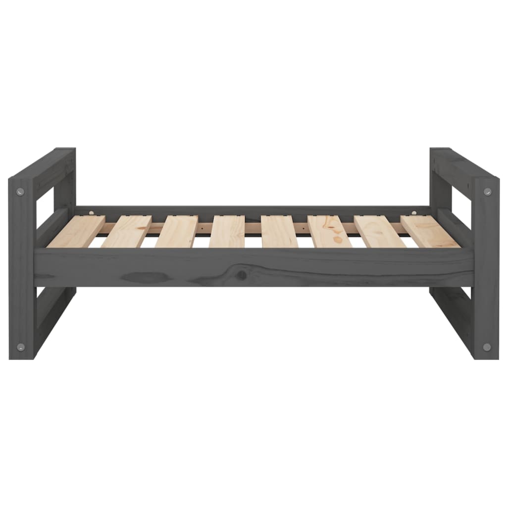 vidaXL Dog Bed Grey 75.5x55.5x28 cm Solid Pine Wood