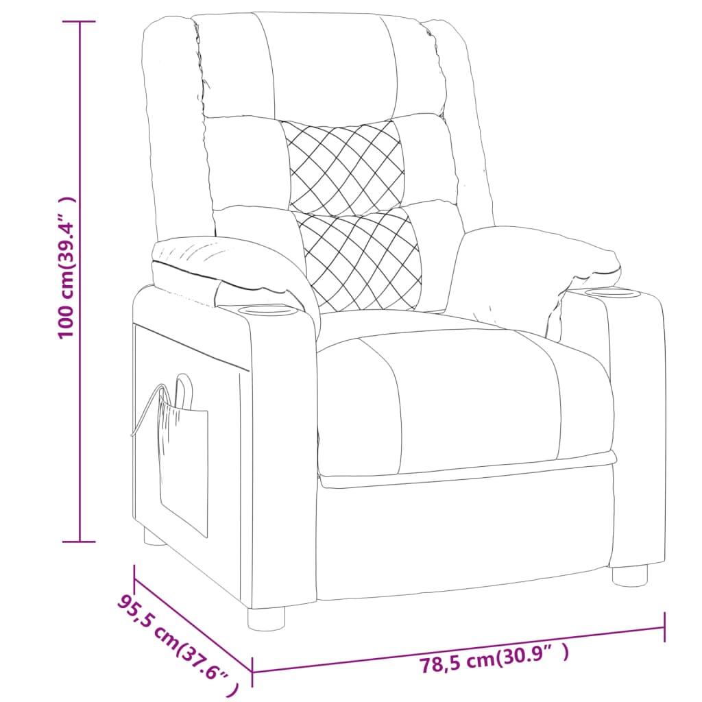 Recliner Chair Brown Faux Leather