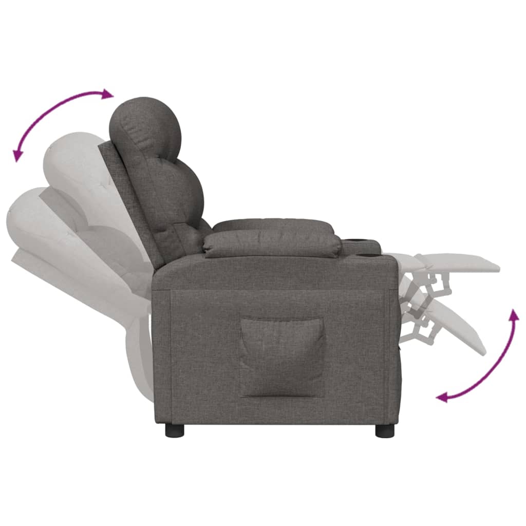 Recliner Chair Dark Grey Fabric