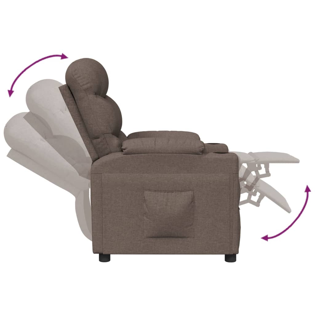 Recliner Chair Taupe Fabric