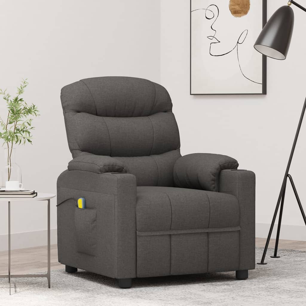 Massage Chair Dark Grey Fabric