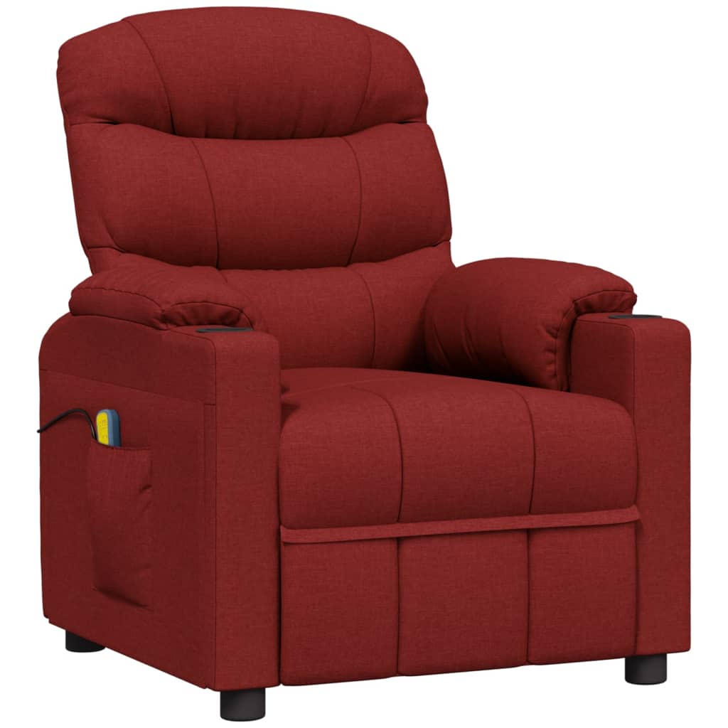 Massage Chair Wine Red Fabric