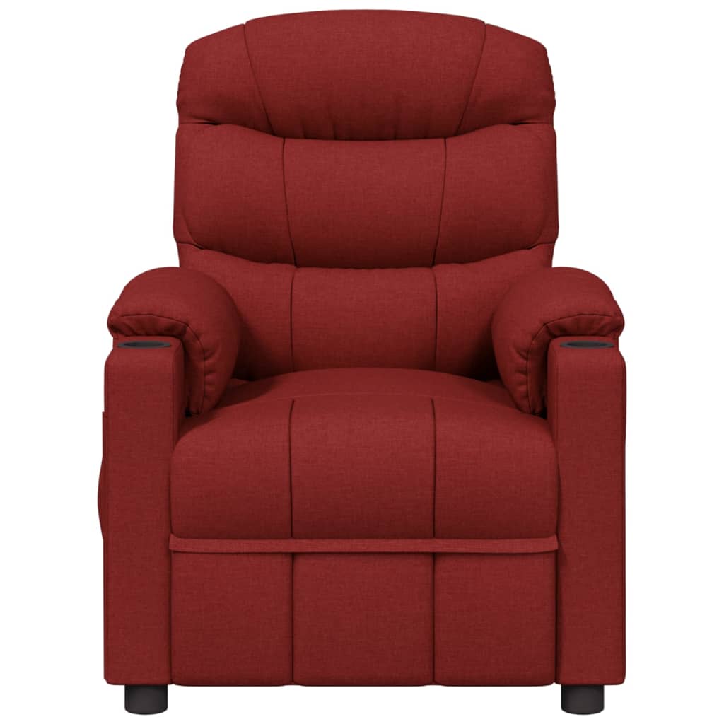 Massage Chair Wine Red Fabric