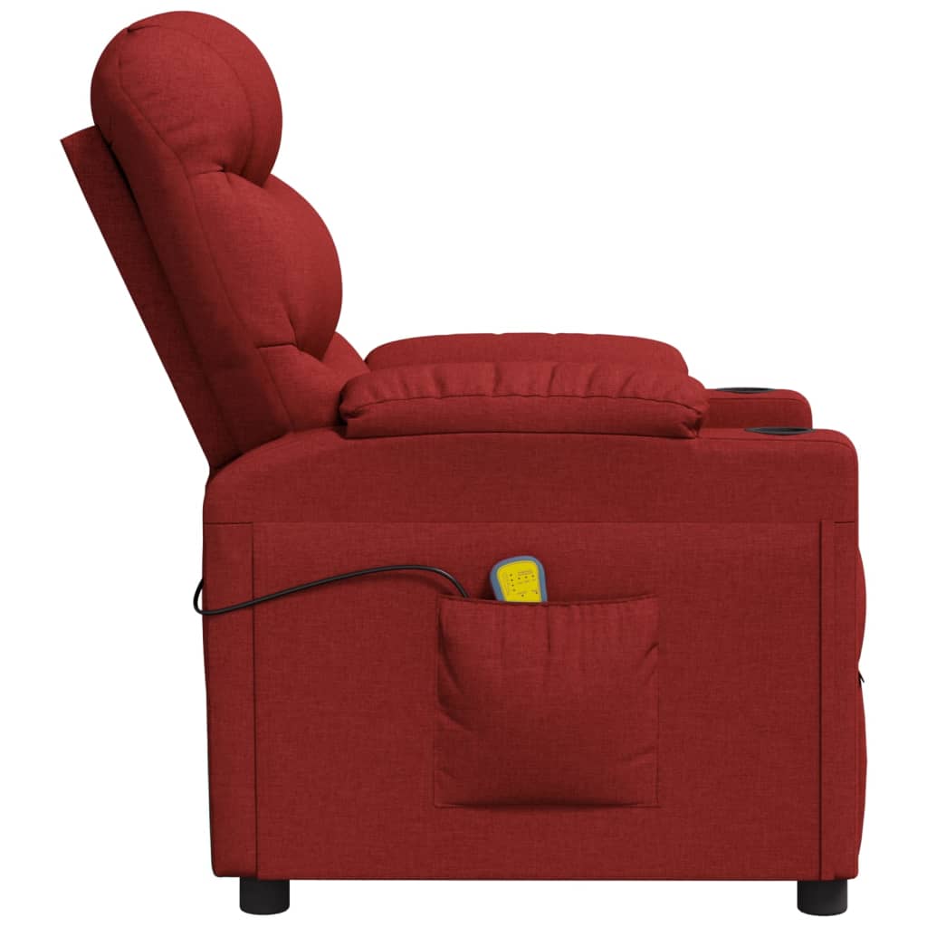 Massage Chair Wine Red Fabric