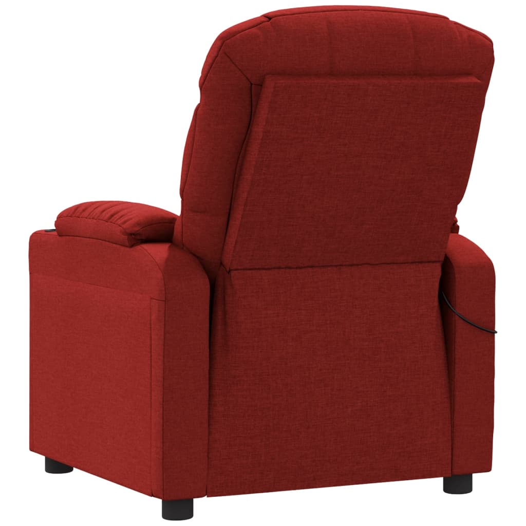 Massage Chair Wine Red Fabric