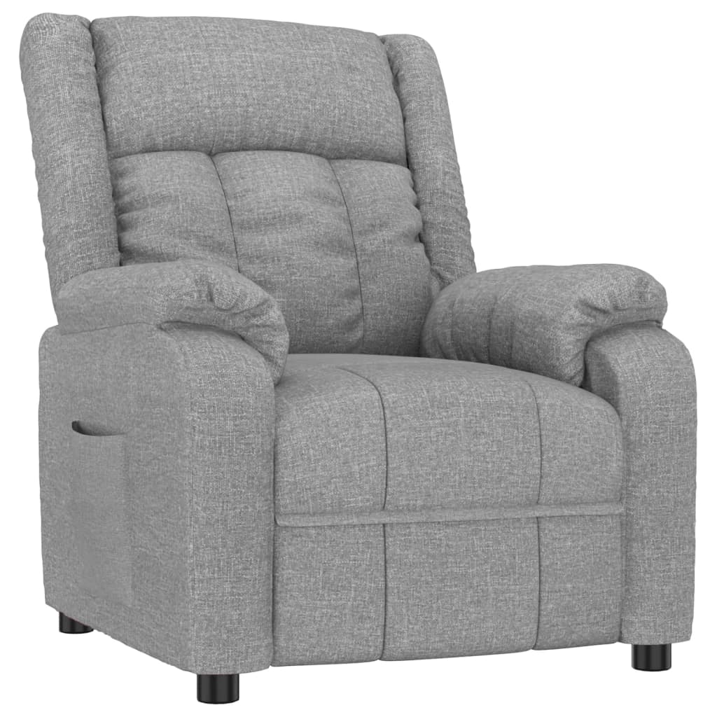 Recliner Chair Light Grey Fabric