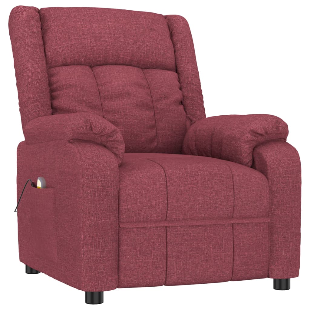 Massage Chair Wine Red Fabric