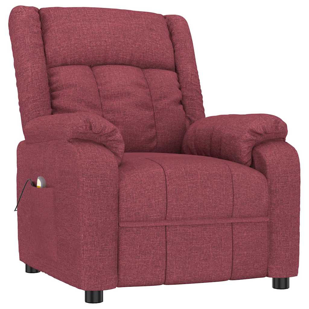 Massage Chair Wine Red Fabric