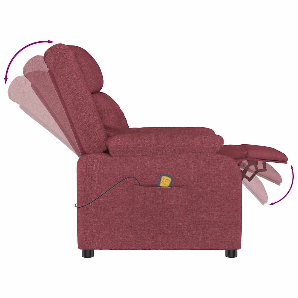 Massage Chair Wine Red Fabric