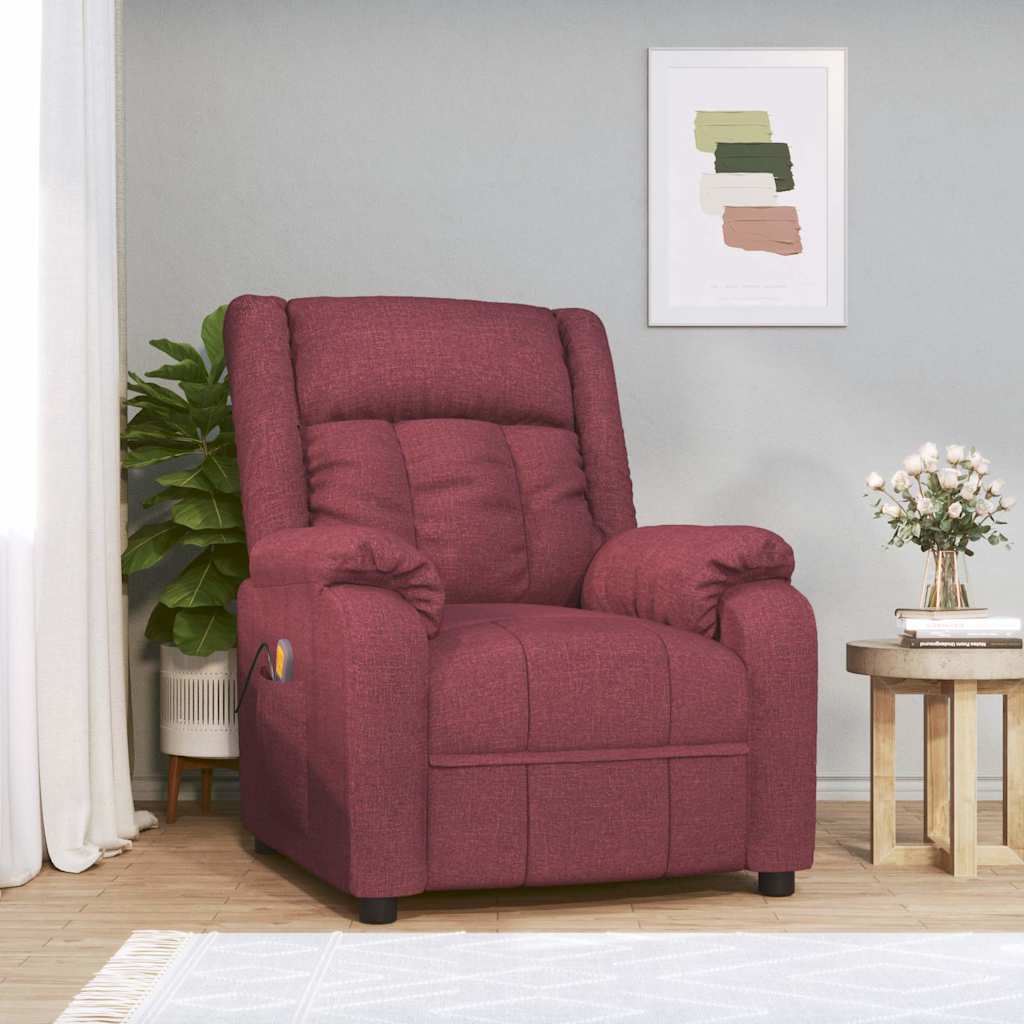 Massage Chair Wine Red Fabric