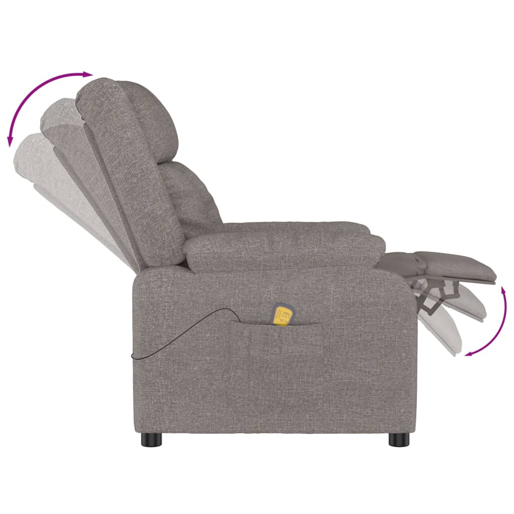 Massage Chair Taupe Fabric