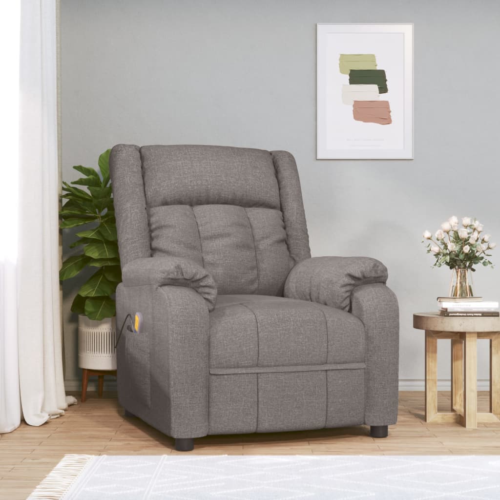 Massage Chair Taupe Fabric