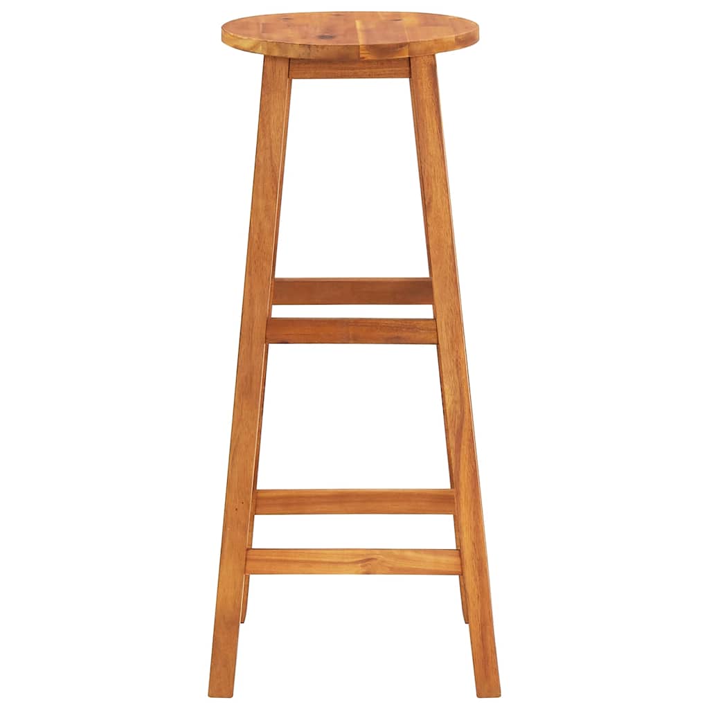 Bar Stool | Set of 8 | Natural wood | Solid Acacia wood | Standard