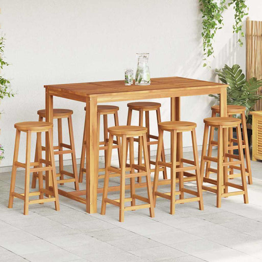 Bar Stools 8 pcs Solid Wood Acacia