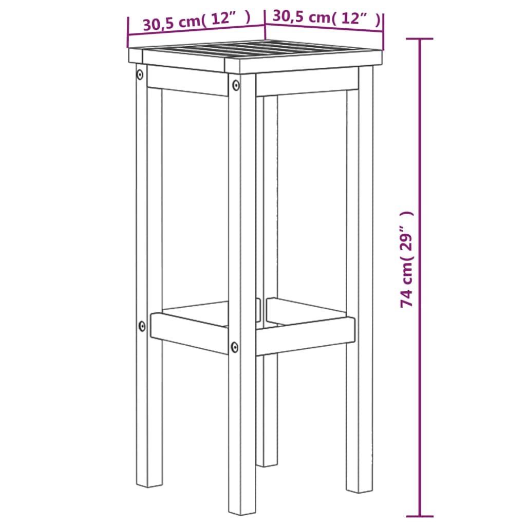 Bar Stool | Set of 4 | Natural wood