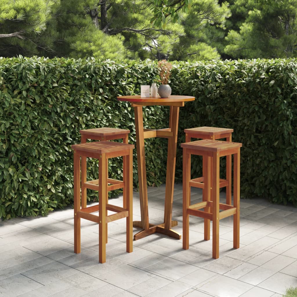 Bar Stool | Set of 4 | Natural wood