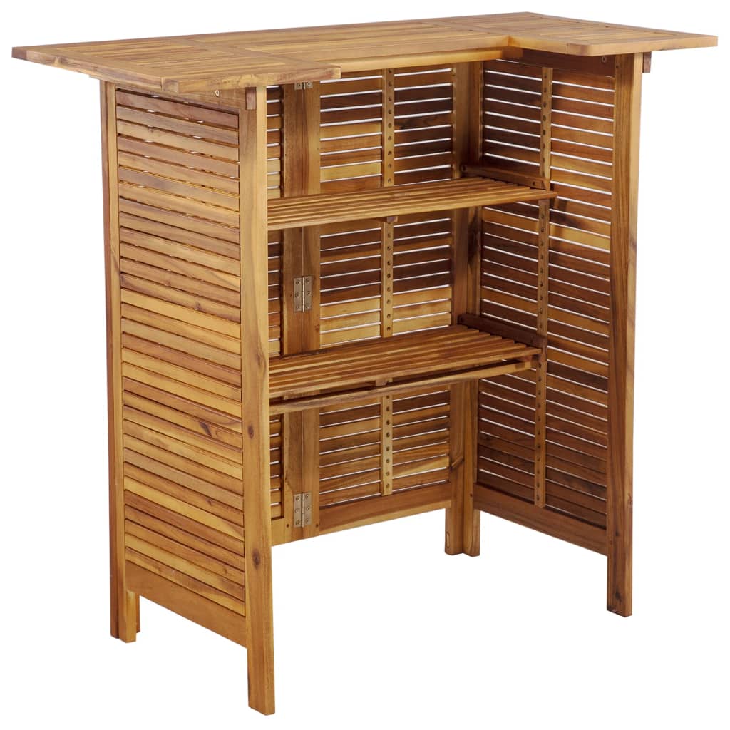 Garden Bar Set | Brown | Solid Acacia wood | Medium | Footrest
