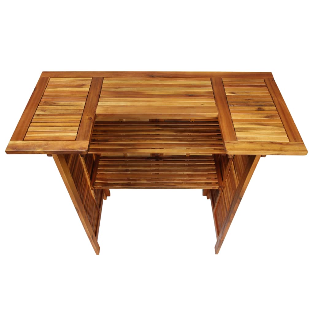 Garden Bar Set | Natural Wood | Solid Acacia Wood | Compact | Footrest