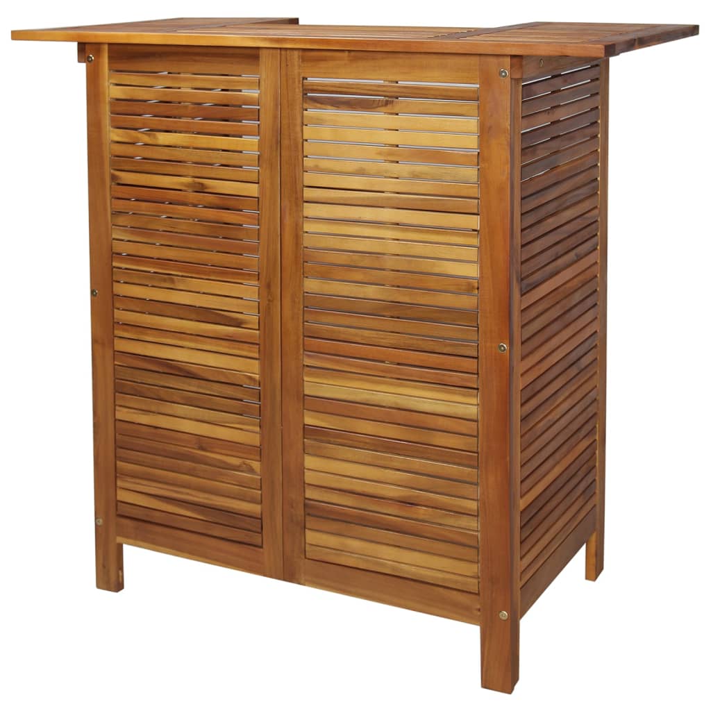 Garden Bar Set | Brown | Solid Acacia wood | Medium | Footrest
