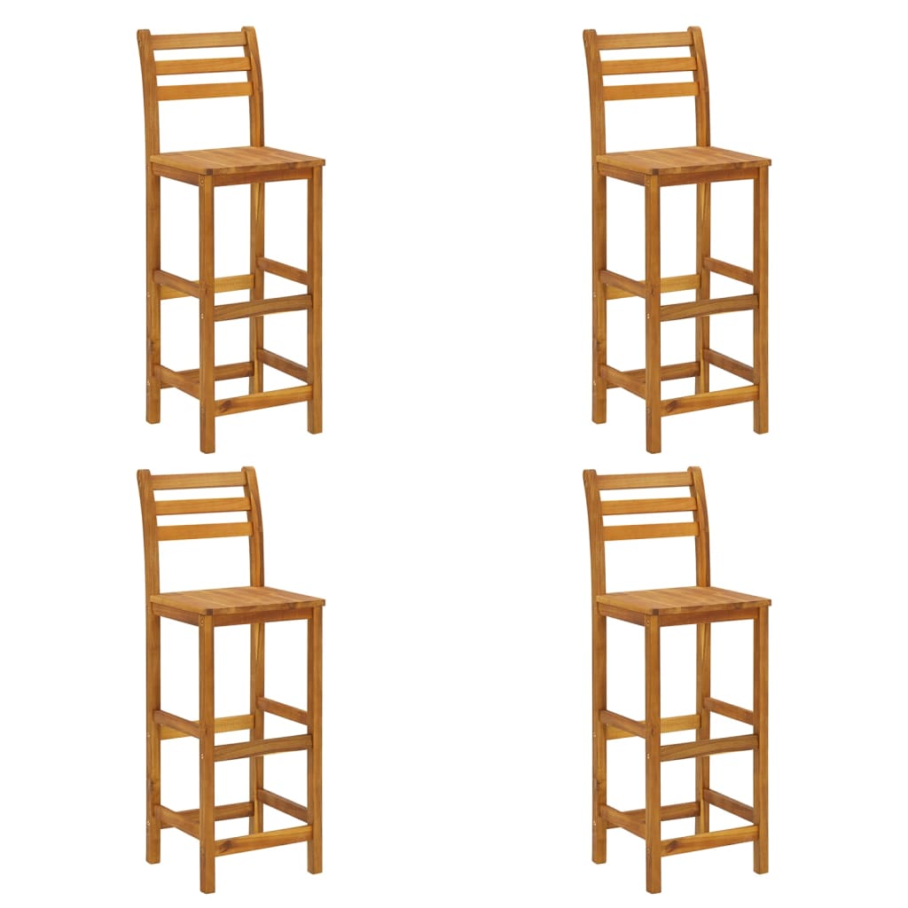 Garden Bar Set | Brown | Solid Acacia wood | Medium | Footrest