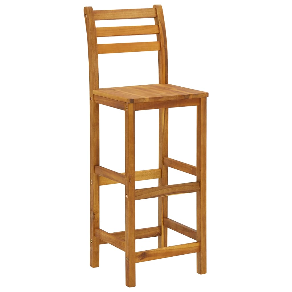 Garden Bar Set | Brown | Solid Acacia wood | Medium | Footrest