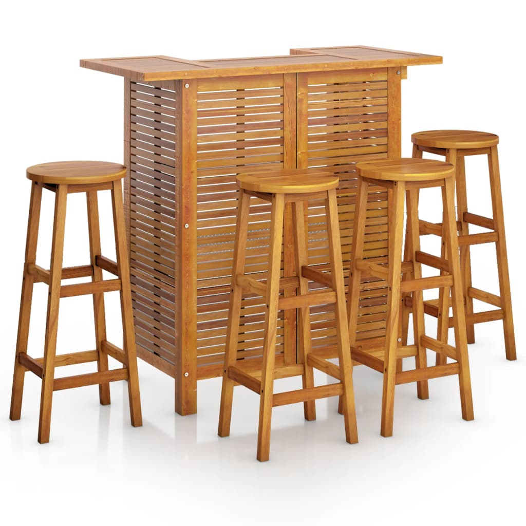 Garden Bar Set | Natural wood | Solid Acacia wood | Standard | Footrest