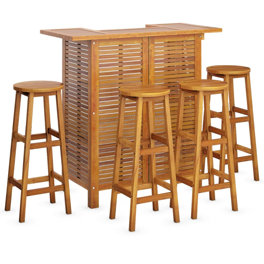 Garden Bar Set | Natural wood | Solid Acacia wood | Standard | Footrest