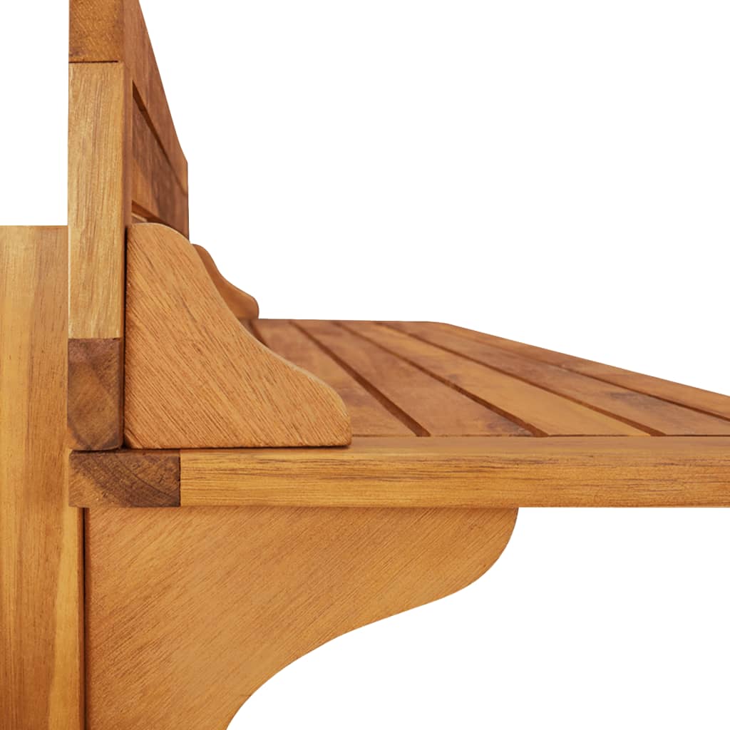 Balcony Bar Set | Natural wood | Solid Acacia wood | Medium | Footrest
