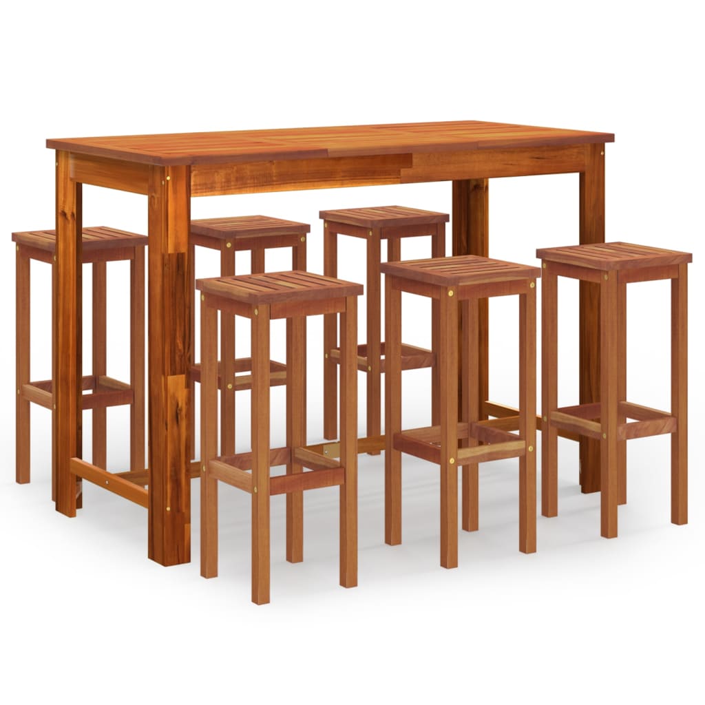 vidaXL 7 Piece Garden Bar Set Solid Wood Acacia