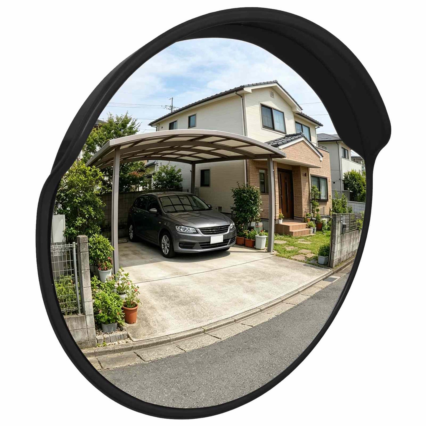 Outdoor Convex Traffic Mirror Black Ø60 cm Polycarbonate