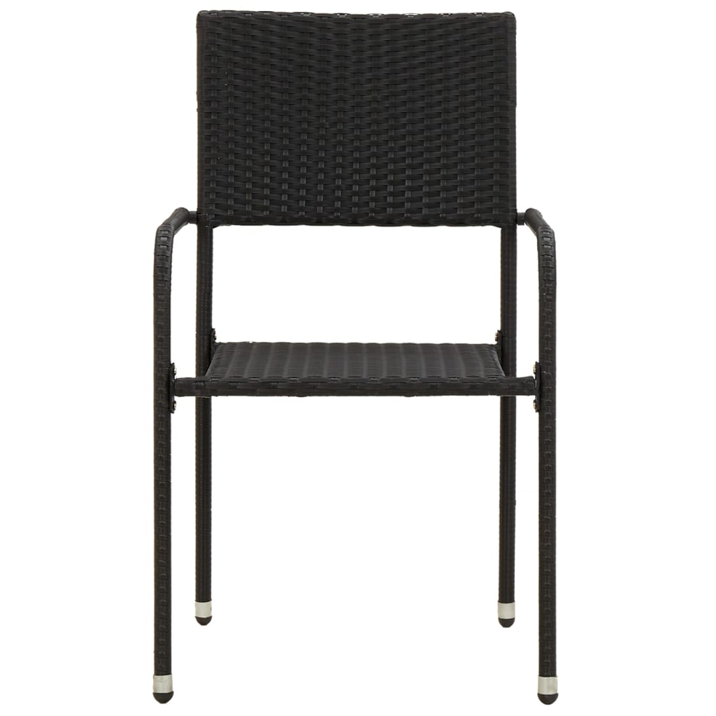 Outdoor Dining Set | Black | PE rattan, steel, solid acacia wood