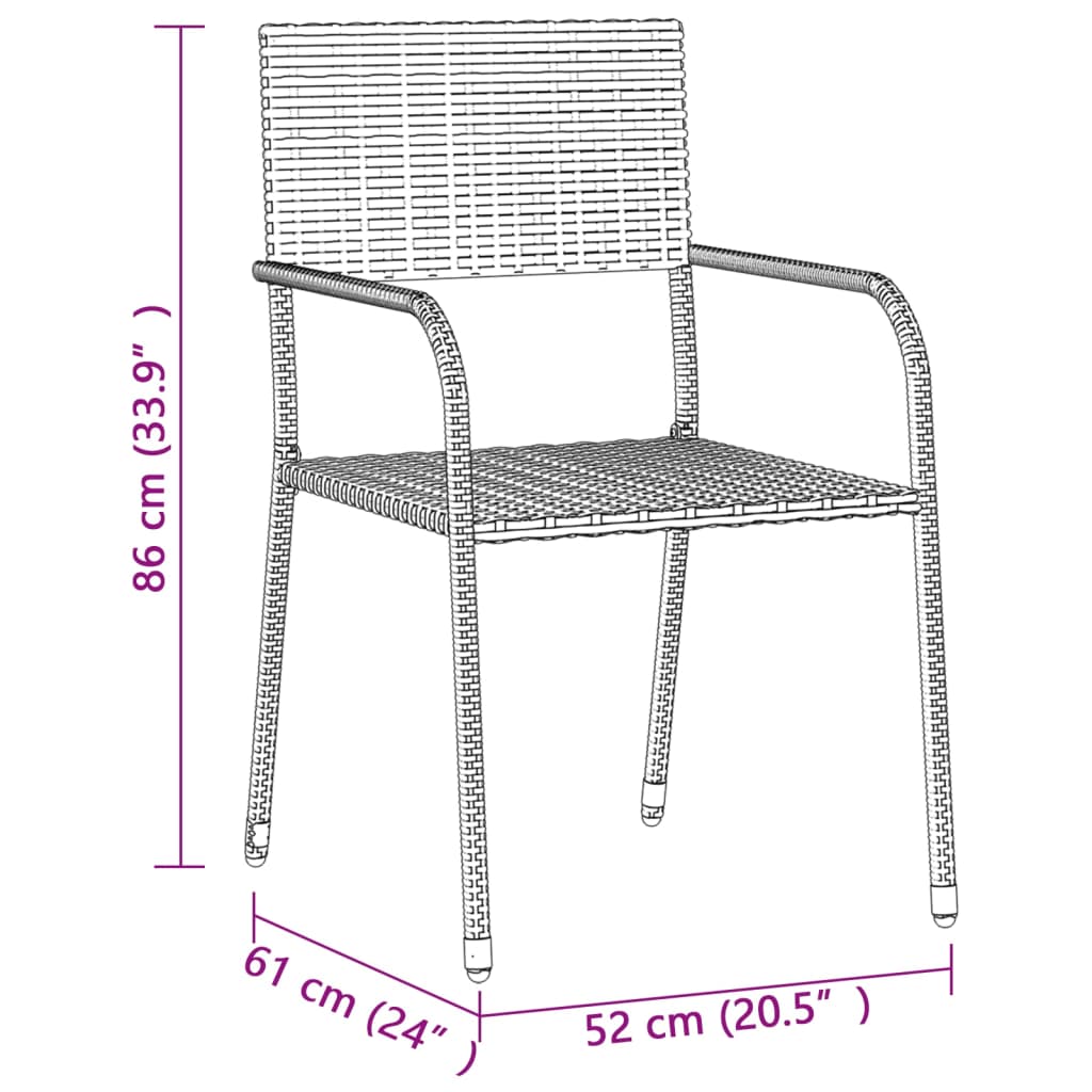 Outdoor Dining Set | Black | PE rattan | Large | Ergonomic