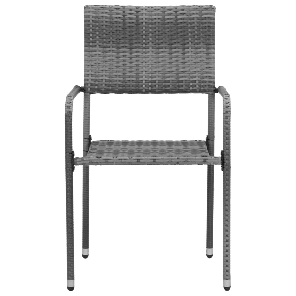 Outdoor Dining Set | Grey | PE rattan, steel, solid acacia wood