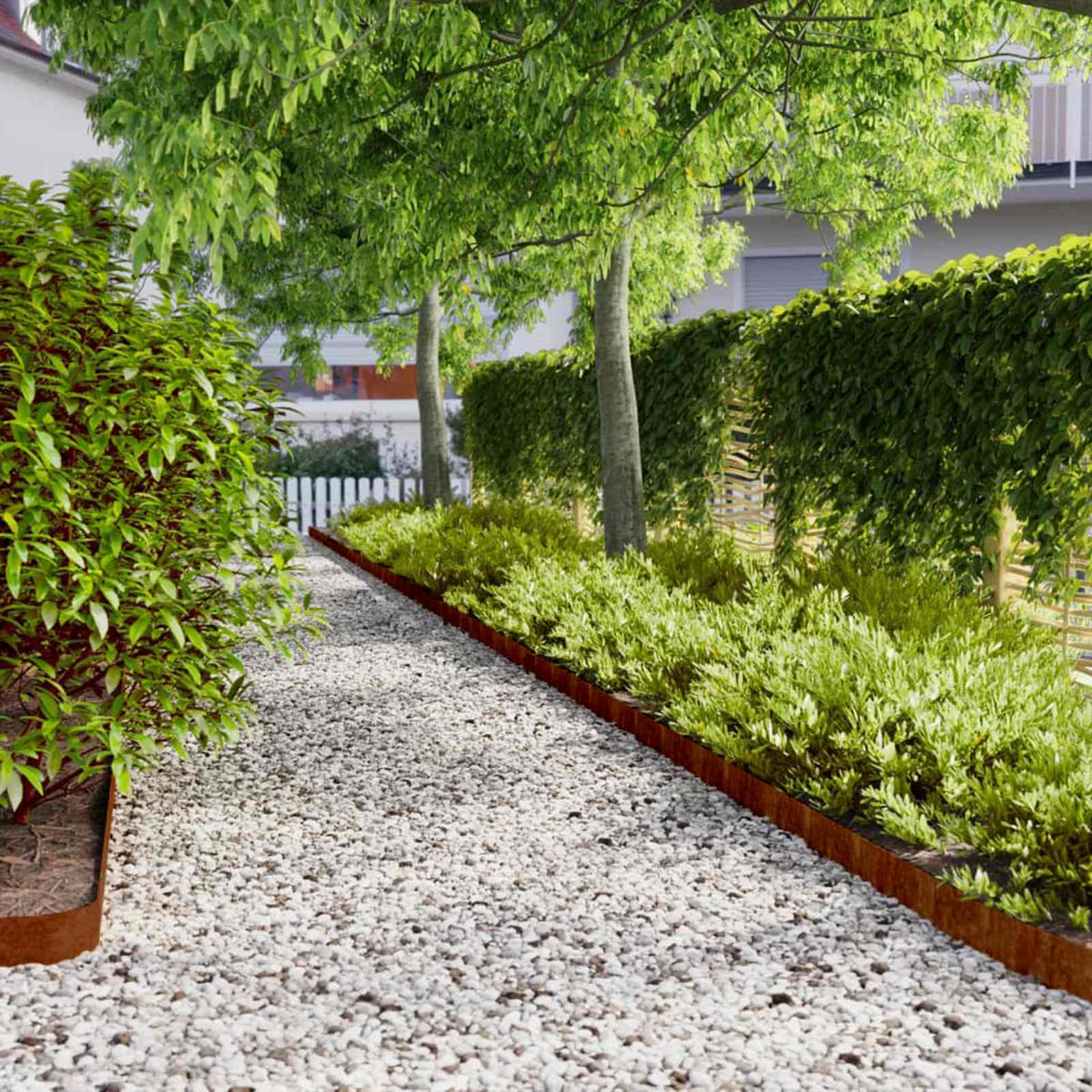 Lawn Edgings 50 pcs 10x103 cm Flexible Corten steel