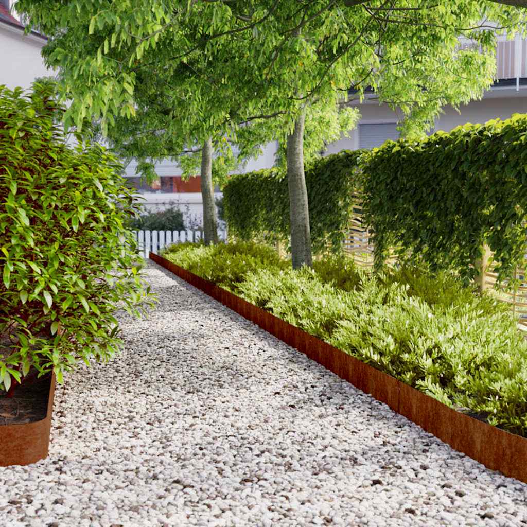 Lawn Edgings 50 pcs 15x103 cm Flexible Corten steel